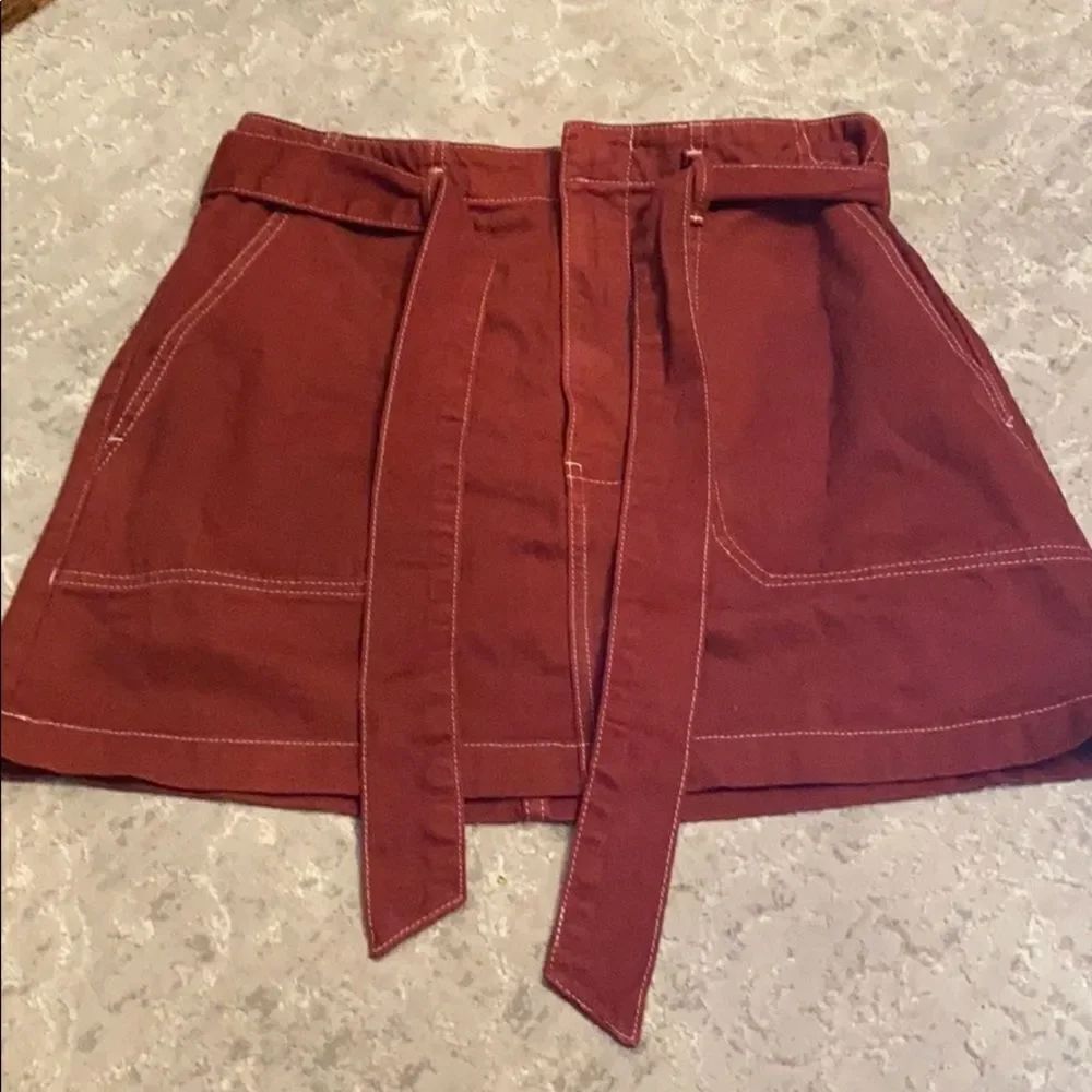 Top shop burnt orange tie skirt